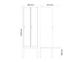 locker met bank,HxBxD 2120x600x815mm,2vak,vak B 300mm,cilinderslot - 3