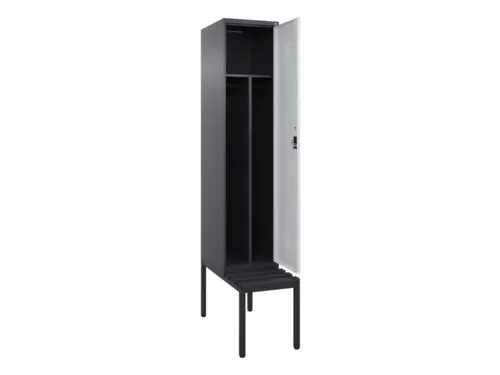 locker met bank,voor scheiding van kleding,HxBxD 2120x400x815mm,1vak
