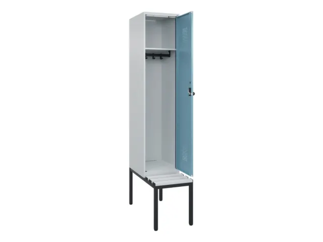 locker met bank,HxBxD 2120x400x815mm,1vak,vak B 400mm,draaigrendel