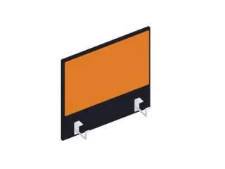 baliepaneel,v. bureau,aanbouw links,B 600mm,CC-zwart,BN3005-geel - 1