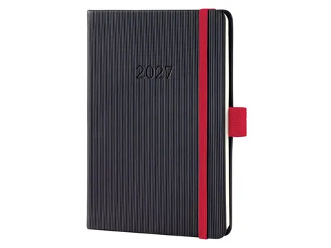 Weekagenda Conceptum A6 2027 (NL/FR/EN/DU) zwart-red Hardcover