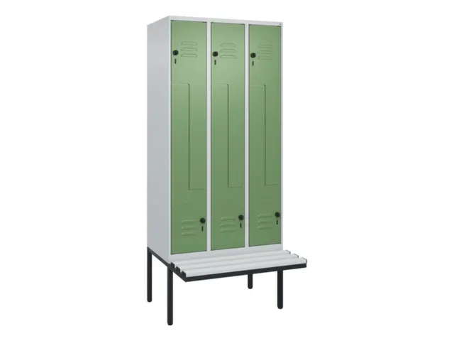 Z-garderobekast,HxBxD 2120x900x815mm,6vak,vak B 300mm,draaigrendel