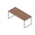 bureau,HxBxD 730x1800x800mm,blad canaletto-hout,sledeframe aluminium