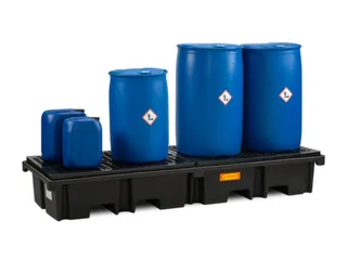 PE-opvangbak,v. 4x200l vat,opvangvol. 425l,HxBxD 390x2420x880mm - 3