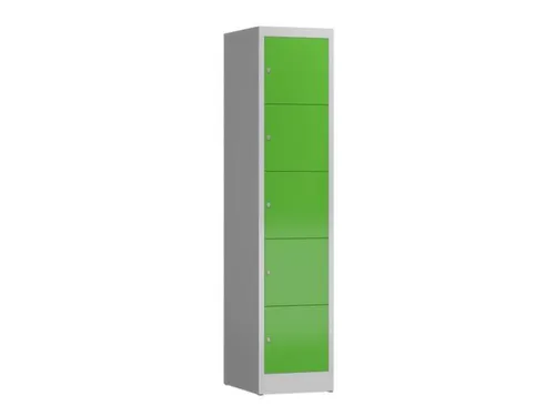 Lockerkast 1800x415x500mm 1x5 vakken cilinderslot, sokkel, RAL6018