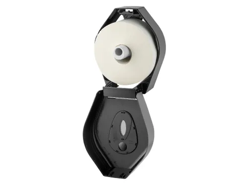 PlastiQline Toiletpapier jumborol dispenser mini kunststof zwart