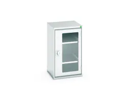 vitrinekast 900x525x550mm 2xStalen bodem romp RAL7035 front RAL7035