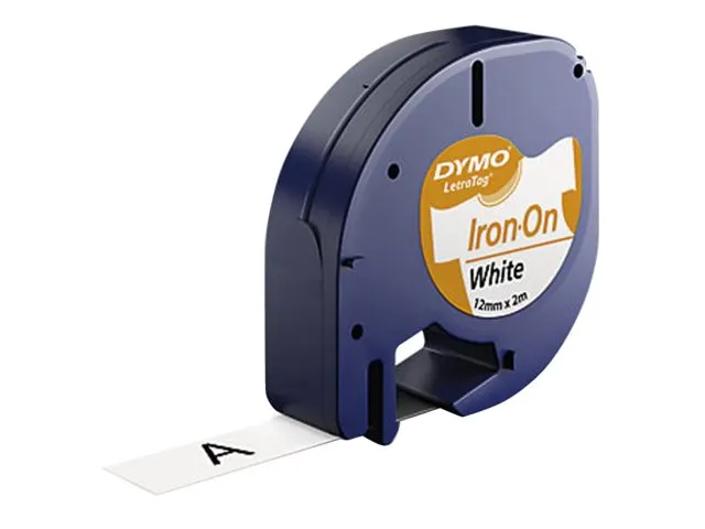 Labeltape Dymo Letratag 18769 strijkbaar 12mm Zwart Op Wit S0718850