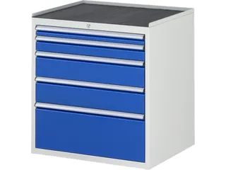 ladekast 825x770x650mm 5laden cilinderslot RAL7035 RAL5010 metaal - 1