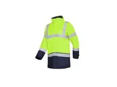 Sioen Lightflash 313A hi-vis regenjas, geel/marineblauw, maat 3XL, per
