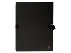 Map uitrekbare rug met papieren klep 24x32 cm Zwart A4