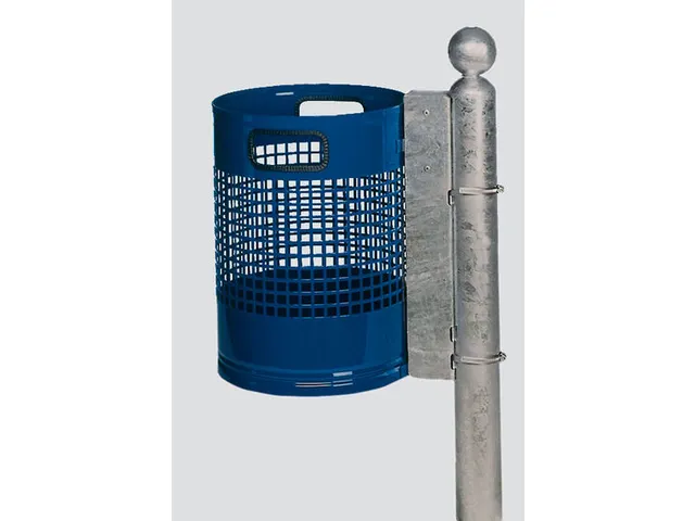 Afvalbak 30 liter H x Ø 460x330mm draadgaaswand staal blauw
