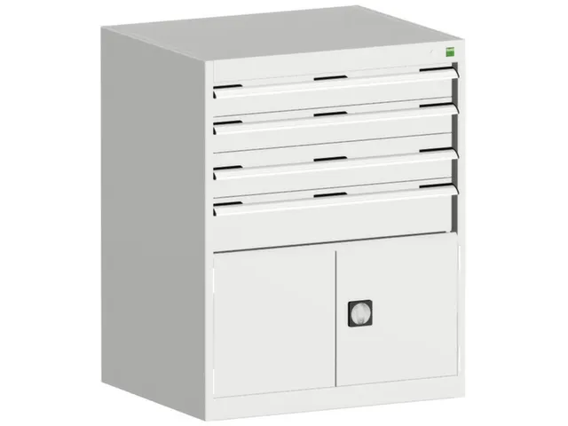 ladekast HxBxD 1000x800x650mm 4laden romp RAL7035 front RAL7035