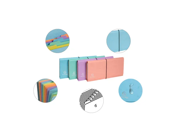 Sorteermap 6 vak 26x 13 Aquarel 4-ass