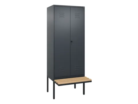 armoire vestiaire noir et blanc HxlxP 2120x800x815mm 2compart.