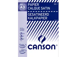 Kalkpapier Canson gesatineerd 10vel 90gr A3 doorschijnend