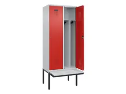 locker met bank,voor scheiding van kleding,HxBxD 2120x800x815mm,2vak