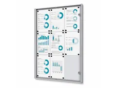 Vitrine d'affichage Intérieur Verrouillable Ignifugé 9xA4 Argent