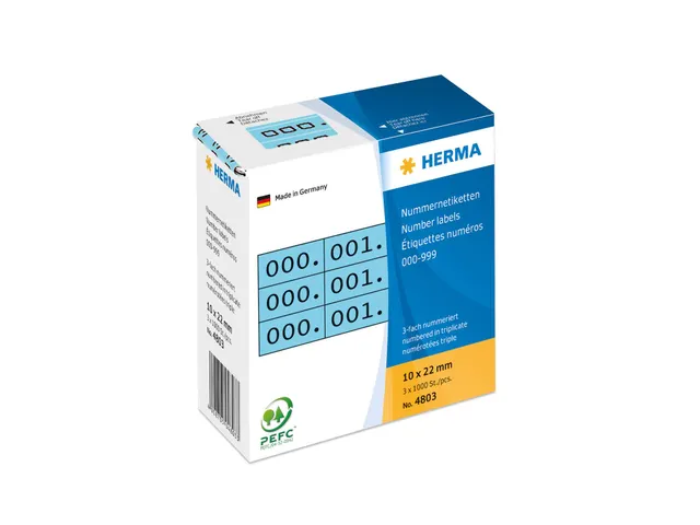 Herma 4803 Nummer Etiketten Blauw