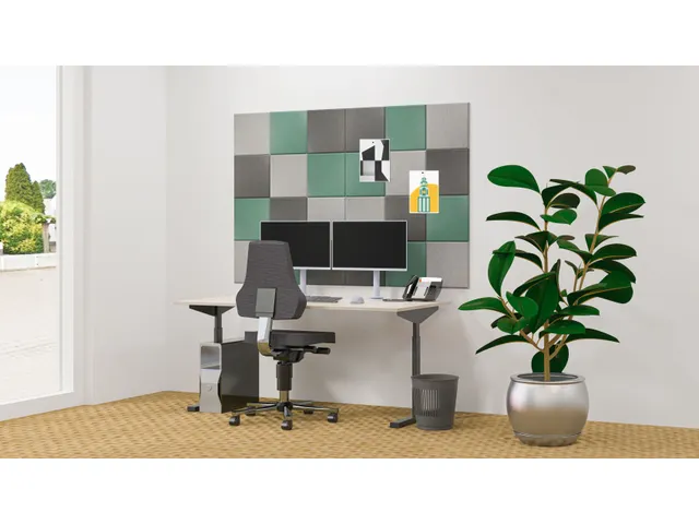 Akoestische PET-vilt wandtegels 30x30cm Petrol Groen 24 Stuks