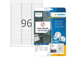 HERMA 4202 Verwijderbare etiketten A4 63,5x8,5mm Wit 2400 stuks