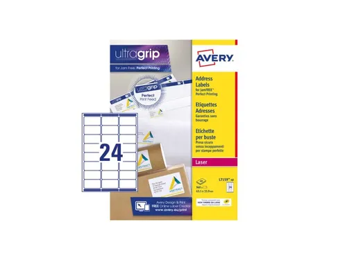 Adresetiket Avery QuickPeel L7159-40 63.5x33.9mm Wit 960 stuks