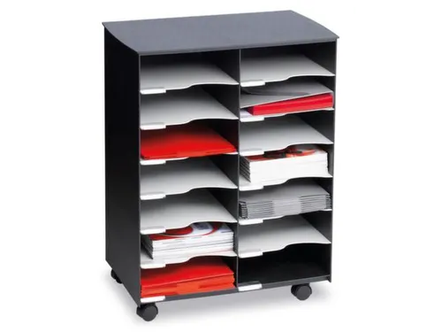 transportwagen,HxBxD 699x545x335mm,14vakken,romp grijs/zwart