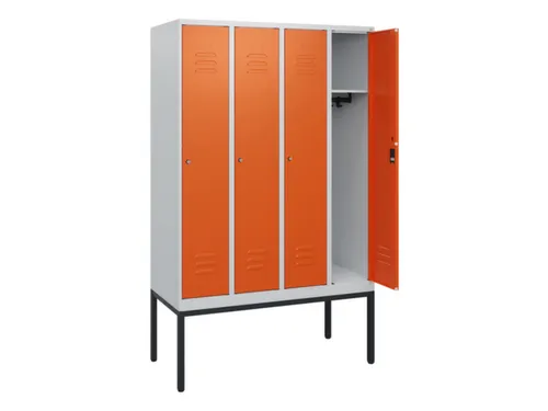 locker,HxBxD 1950x1200x500mm,4vak,vak B 300mm,cil.-slot,voetonderstel