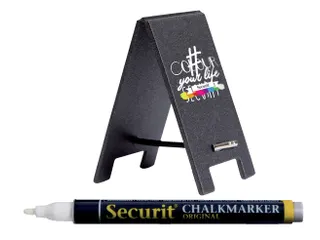 Krijtbord securit mini tafel 17x5cm set 5 stuks zwart - 3
