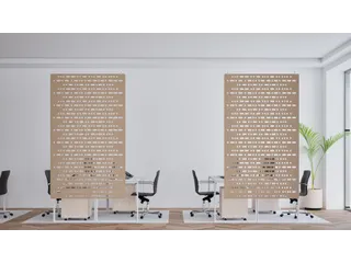 Akoestisch PET-vilt hangend scheidingsscherm 200x120cm Beige - 3