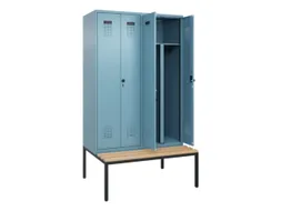 PBM-locker met bank,HxBxD 2120x1200x815mm,4vak,vak B 300mm