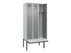 locker met bank,voor scheiding van kleding,HxBxD 2120x900x815mm,3vak