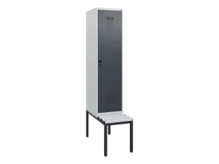 locker met bank,HxBxD 1950x400x815mm,1vak,vak B 400mm,draaigrendel - 2