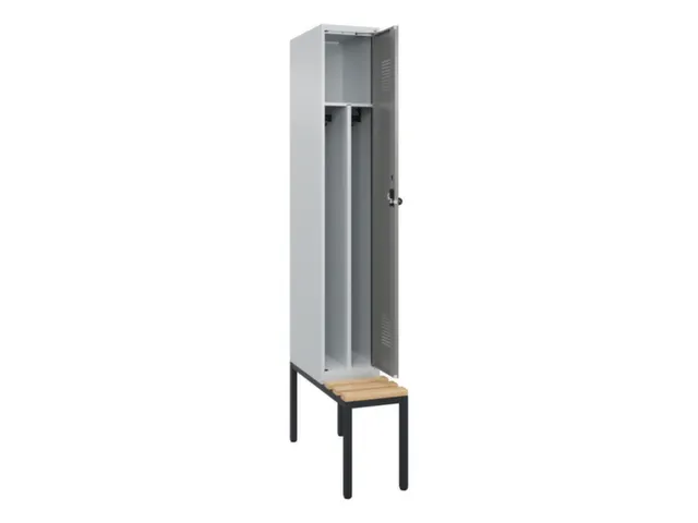 locker met bank,voor scheiding van kleding,HxBxD 2120x300x815mm,1vak