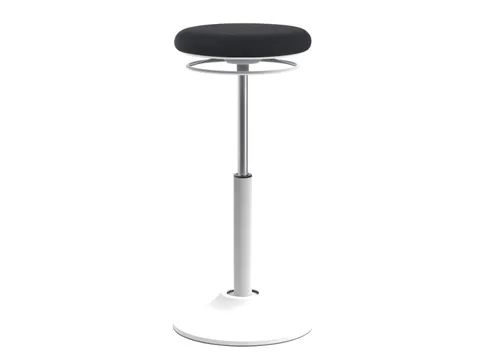 Mango zit-sta kruk Wit Zwart Stof 540-795mm gasveer voet