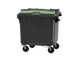 Container 1100 liter split deksel Grijs Groen