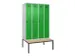 locker met bank,voor scheiding van kleding,HxBxD 2120x1200x815mm,4vak