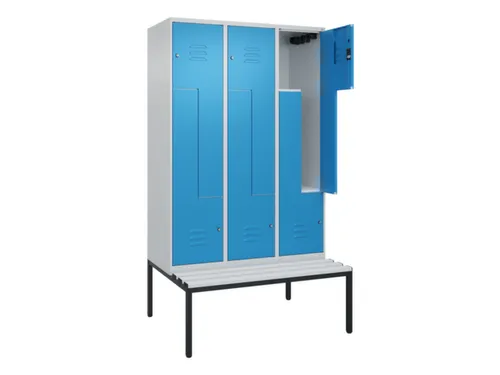 Z-garderobekast,HxBxD 2120x1200x815mm,6vak,vak B 400mm,cil.-slot