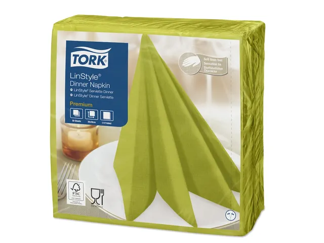 Tork 478876 Premium Linstyle Dinnerservet Pistache 600 Stuks