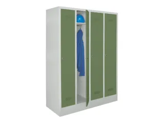 locker,HxBxD 1850x1200x500mm,4vak,vak B 300mm,RAL7035,front RAL6011 - 2