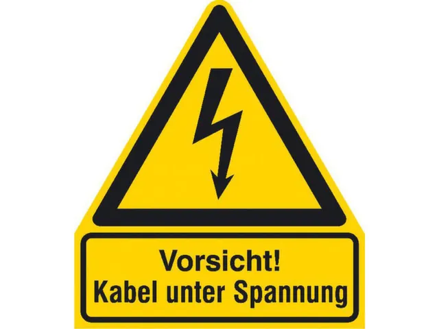 waarschuwings-combibord,v. binnen/buiten,Pas op! Kabels onder spanning