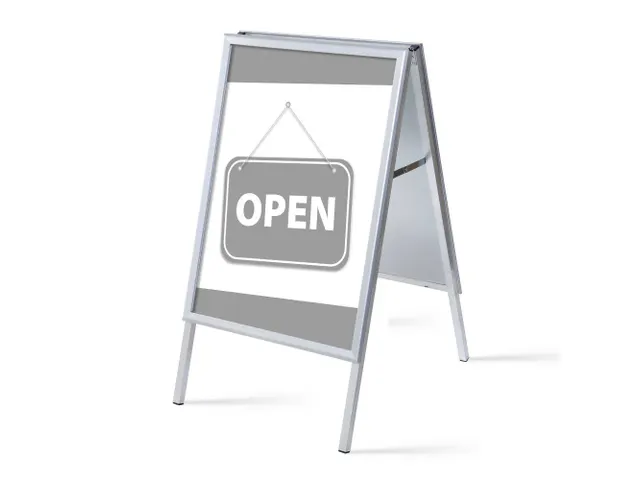 Stoepbord A1 complete set met print "OPEN" Grijs