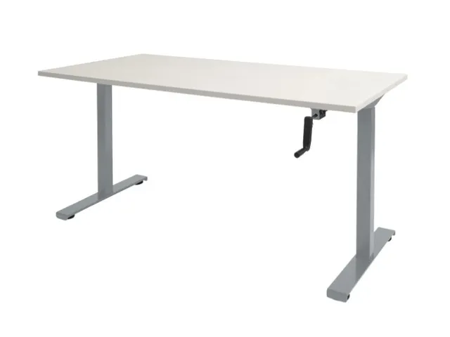 Dextro Slinger Bureau Zit-sta T-poot 180x90 Krijtwit 25mm Alu