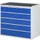 ladekast 1035x1145x650mm 5laden cilinderslot RAL7035 RAL5010 metaal