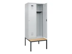 locker met bank,HxBxD 2120x800x815mm,2vak,vak B 400mm,cilinderslot