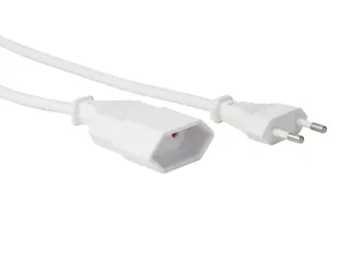 Verlengkabel - 1.8m - WIT - 2G0.75 - CEE 7/16 inchEUROSTEKKER"+ C7 - 2