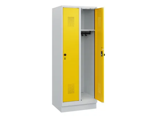 schoollocker,HxBxD 1630x600x500mm,2vak,vak B 300mm,draaigrendel,sokkel