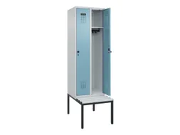 locker met bank,HxBxD 2120x600x815mm,2vak,vak B 300mm,draaigrendel