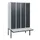 locker met bank,HxBxD 1950x1200x815mm,4vak,vak B 300mm,draaigrendel