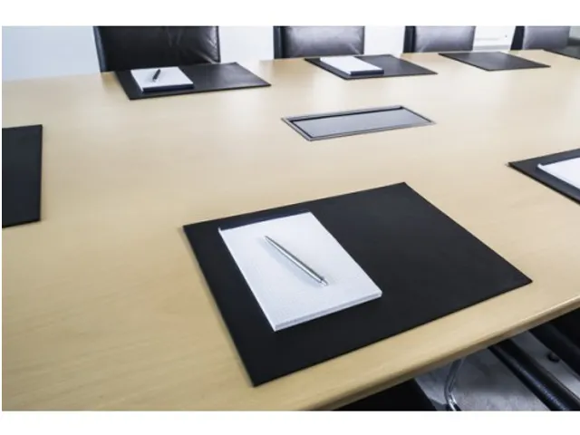 Lederen schrijfonderlegger voor vergaderzalen 42x30 zwart